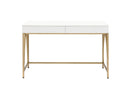 Lightmane - Vanity Desk (Same 92660) - White High Gloss & Gold