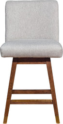 Basila 26 Inch Seat Height Swivel Bar Stool Taupe Fabric