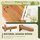 Acacia Wood 4 Piece Patio Conversation Set With Cushions