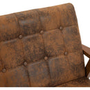 Mid-Century Modern Solid Loveseat Sofa Upholstered Microsuede Fabric Loveseat, 2-Seat Upholstered Loveseat Sofa Modern Couch