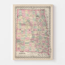 Vintage Map of Dakota Territory 1876