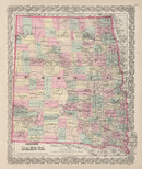 Vintage Map of Dakota Territory 1876