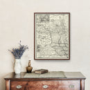 Vintage Map of Dakota Territory 1888