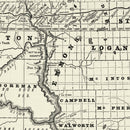 Vintage Map of Dakota Territory 1888