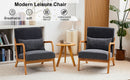 Mid-Century Modern Accent Chair, Arm Chair Living Room Chairs with Pillow Upholstered Reading Chair with Solid Wood Frame &  Living Room Bedroom Balcony (Antique Dark Grey)