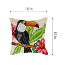Latch hook cushion kit "Toucan"