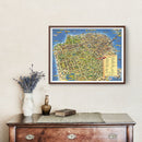 Vintage Map of San Francisco, California 1952