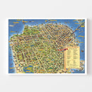 Vintage Map of San Francisco, California 1952