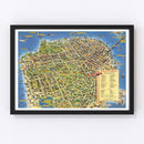 Vintage Map of San Francisco, California 1952