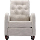 High Back Rocking Chair Nursery Chair .Comfortable Rocker Fabric Padded Seat .Modern High Back Armchair