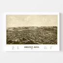 Vintage Map of Amherst, Massachusetts 1886