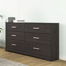 Six Drawer Dresser With Black Matte Engineered Wood