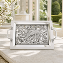 Running Rabbit Glass Top Serving Tray