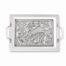 Running Rabbit Glass Top Serving Tray