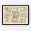 Vintage Map of Boston, Massachusetts 1747