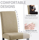 Khaki Upholstered Parson Dining Chair Set 4 Wood Legs
