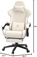 Ivory Bluetooth Speaker Gaming Chair With Footrest