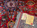 Red Persian Rug 6x9, Medallion Carpet, Ardebil Design, Vintage Belgium Power Loomed Carpet