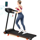 Treadmills for Home, 2.5HP Quiet Folding Treadmill with Heart Rate Sensor,  300lbs Weight Capacity, 7.5MPH, Incline Treadmill With USB Charge Station For Android & Bluetooth Speaker, 6 Shock-Absorbing
