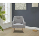 Chenille Armchair, Modern Style Accent Chair with Wood Legs, Comfy Design for Living Room, Bedroom, Office, Gray