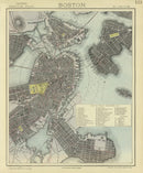 Vintage Map of Boston, Massachusetts 1883