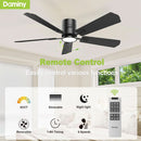 52 Inch Black Walnut DC Motor Ceiling Fan With Light Remote
