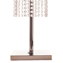 Square Crystal Double Crown Table Lamp // Chrome