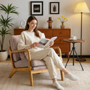 Khaki Ergonomic Lumbar Pillow Contemporary Armchair