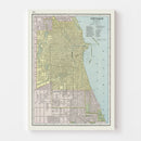 Vintage Map of Chicago, Illinois 1889