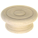 Round Oak Knob with Detailed Rings: Customizable Wooden Knob in Two Sizes