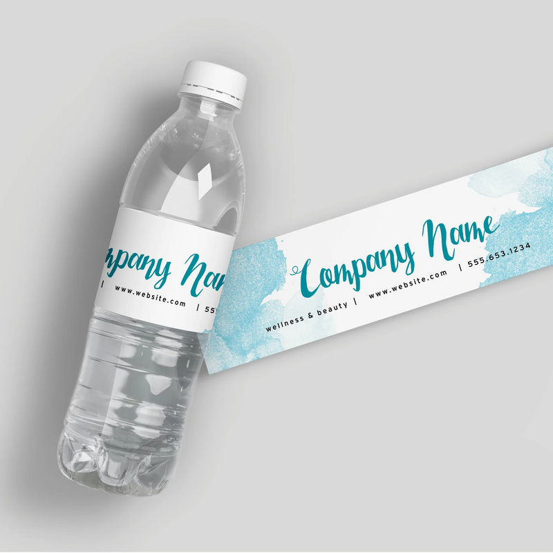 Spa Watercolor Water Bottle Labels