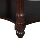Vintage Oval Coffee Table with Drawer and Storage Shelf, Antique Cocktail Table in 45', French Country Accent Table for Living Room,Walnut