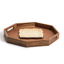 Acacia Wood Octagon Serving Tray –  Rustic Wooden Tray for Coffee Table, Kitchen or Home Decor