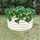 17" Tall x 42" Round Raised Garden Bed, in Ivory