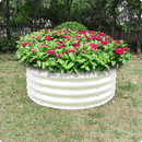17" Tall x 42" Round Raised Garden Bed, in Ivory
