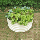 17" Tall x 42" Round Raised Garden Bed, in Ivory