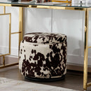 Rotating Brown Storage Ottoman With Hidden Compartment