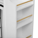 Modern Style 2-in-1 Pet Friendly Dog Crate Kitchen Island End Table Natural White MDF Metal Pine