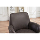 PU leather Swivel Barrel Chair, Swivel Accent Chairs Armchair for Living Room, Reading Chairs for Bedroom Comfy, Round Barrel Chairs with Gold Stainless Steel Base (Brown)