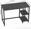40 Inch Computer Desk With Two Tier Shelves Black Marbling