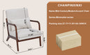 Mid-Century Modern Accent Chair, Arm Chair Living Room Chairs with Pillow Upholstered Reading Chair with Solid Wood Frame & Living Room Bedroom Balcony (beige)