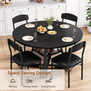 Round Circular Dining Table Set Black Diameter47Inches