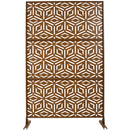 Outdoor & Indoor Privacy Screen Metal Privacy Screen 76' H×48' W, Freestanding Decorative Privacy Screen for Deck Balcony Patio, Privacy Fence Panels for Outside Lawn Garden PS115 BROWN