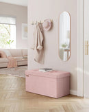 Jelly Pink Foldable Storage Ottoman Bench 15x30x15