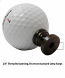 Golf Ball Lamp Finial, White, 2.25"h