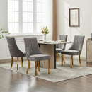 Rayon Cloth Flocking Chenille Dining Chairs Channel Kitchen Dinner Chair Comfy Fabric Upholstered Accent Chair for Dining Room with Golden Stainless Steel Plating Legs,Set of 2 (Gray), SW1647GY