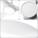 52 Inch White Energy Efficient Ceiling Fan With LED Light