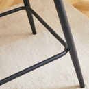 Techno-Fabric Bar Chair Set - Comfortable Brown Chairs with Black Metal Legs and Ergonomic Design