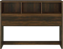 Queen Bookcase Headboard with Dark Pine Finish