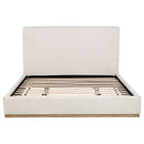 Knox Eastern King Bouclé Upholstered Platform Bed Cream